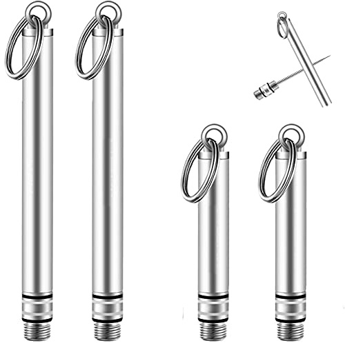 Wiederverwendbare Titan-Zahnstocher mit Schutzhalter, Mini-Metall-Zahnstocher, tragbarer Zahnstocher aus Edelstahl, silberfarben, 4 Stück