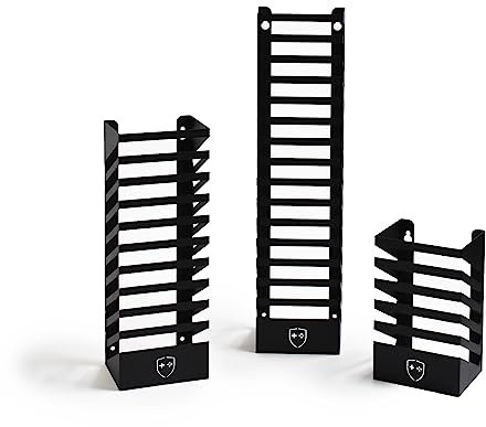 GameShieldz Wall Mount Games Storage Rack Dvd Storage - Game Holder Rack for PS4, Xbox One games, Blu Rays - Room Tidy 15 Solt (Black)
