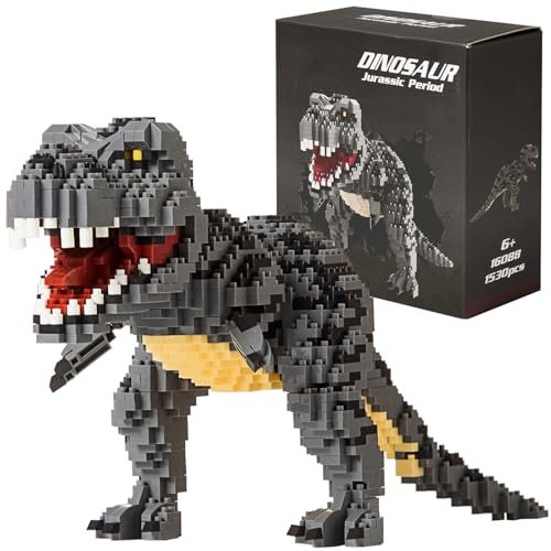 Aigidusansu Jurassic Dinosaur Micro Blocks, 1530pcs Tyrannosaurus Rex DIY Mini Diamond Blocks Building kit Bricks Toy for Adults, 14+ Teens