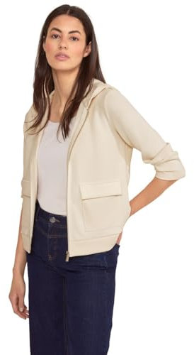Street One Damen A321158 Hoodie Cardigan, Lucid White, 44 EU