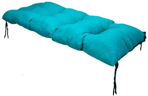 Grand Filippo Sitzkissen Bank 120 x 55 cm Azurblau - Wasserdicht Sitzkissen Garten Beständig Gegen Schimmel und Feuchtigkeit - Handgefertigt Sitzauflagen für Bänke mit Befestigungsschnüre