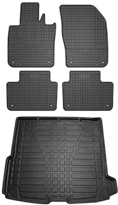 Fußmatten & Kofferraumwanne Set für Volvo V60 2017-2025 Gummi TPE Schwarz 5X