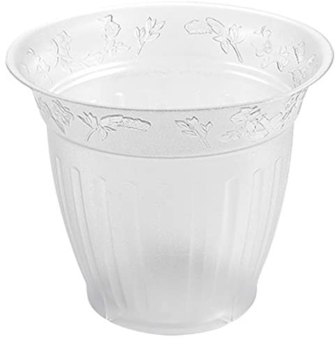 Acan Tradineur - Maceta de plástico Transparente - Macetero, Tiesto para Plantas, Flores, balcón, terraza, hogar - Ø 16,1 x 13,7 cm