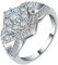 Gualiy Eheringe Freundschaftsringe, Damen Ring Versilbert mit Weiß Zirkonia Ring Größe 54 (17.2)