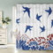 AASIRA Duschvorhang 240x200 Schlucken Anti-Schimmel Wasserdichter Extra Langer Duschvorhänge mit 12 Duschvorhangringen Blaues Muster 3D Motiv Bad Vorhäng für Badewanne Badezimmer