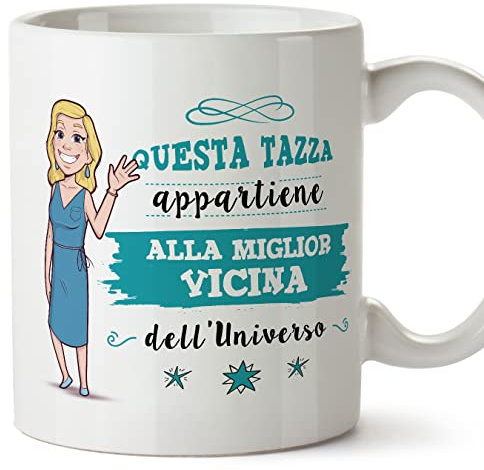 Mugffins Tazza in ceramica per VICINA 11 oz / 350 ml - In italiano - Migliore Famiglia dell'universo - Idea regalo per compleanno, anniversario, natale