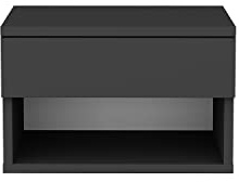 DECOROTIKA - Jamot Floating Wall Mounted Nightstand Bedside Table with One Drwaer and One Open Shelf (Anthracite)