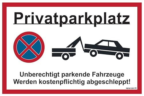 notlok Safety Work Parken Verboten [ 30×20 cm ] | Parkplatzschild, Abschlepp Schild, Privatparkplatz, Parkverbot, Privatgrundstück Schilder | Wetterfest, Wasserdicht, UV-Schutz, Hochwertiger UV-Druck