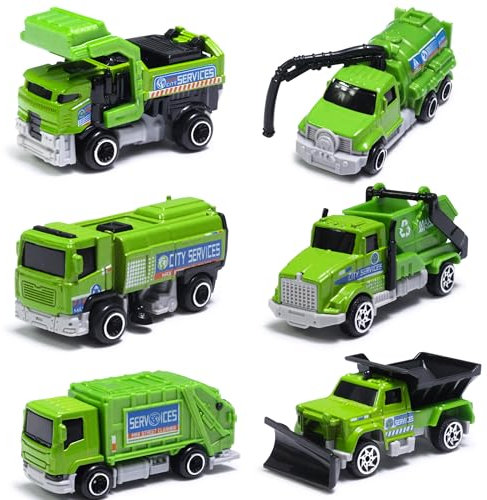 Orient Sanitation Garbage Truck Toys for Kids Age 3+ , Recycling Rubbish Truck Tash Trucks, Educational Mini Diecasting cars model set 1:64, Cake Topper Easter Birthday Gift