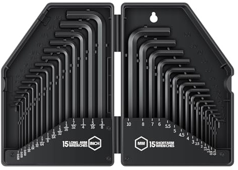Reniteco 30PCS Allen Wrench Set Metric&SAE L-Shape Storage Case