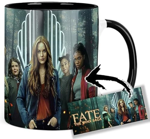 Fate The Winx Saga Abigail Cowen Tasse Innen & Henkel Schwarz Keramikbecher Mug
