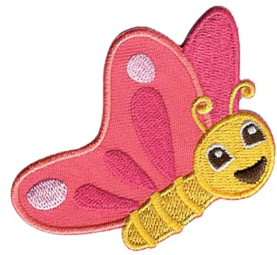 Catch the Patch Schmetterling Aufnäher zum Aufbügeln 7,3 x 5,1 cm Bügelbild für Kinder Mädchen mit Lieblingstier Insekt, Bügelpatch Patches Bügelflicken