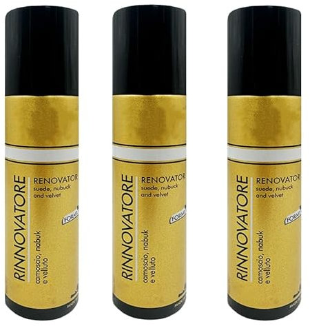 3 Bomboletta Spray di Rinnovatore Camoscio per scarpe 11/1, capacità 250ml, Rivitalizzare e Ripristinare colore Pelle Scamosciata, Camoscio, Nabuk e Velluto, per scarpe, borse, giacche (Marrone Medio)