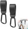 Ganci per Passeggino,Ganci Passeggino Universali,Ganci per Passeggino Porta Borse,Gancio per passeggino in Pelle,Gancio per Passeggino Portatile,Ganci Borsa Passeggino 2 Pezzi Nero Tokaneit
