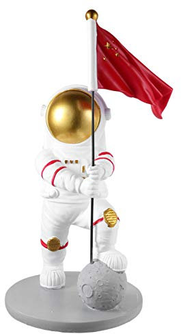 TOPBATHY Astronauten Statue Mit Flagge Kreative Raumdekoration Für Kinderzimmer Und Wohnbereich Realistische Figur Aus Hochwertigem Material Für Und Sammler