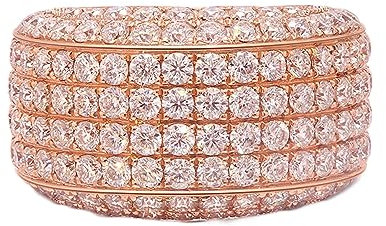 Whoiy Moissanite Engagement Rings Rose Gold for Men, Wide Round Cut Moissanite 18K Gold Promise Rings for Him Size J 1/2