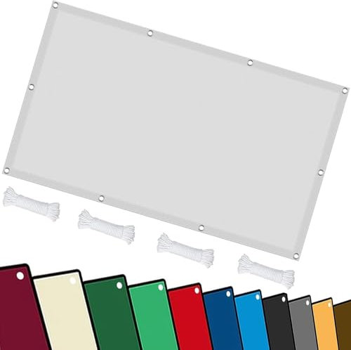 Voile d'ombrage Rectangulaire 0.5 x 1.8 m Imperméable Toile D'Ombre Anti 98% UV Protection avec Cordons Bâche Dombrages pour Patio Être Applicable Jardins, Blanc