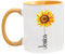 Personalised Sunflower Name Mug - Pretty Flower Gift - 11oz Ceramic Coffee Cup (Golden Yellow Mug)