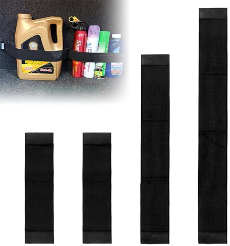 Maxmoc Kofferraum Organizer Klettbänder,4 Stück Auto-Klettverschluss-Streifen,Widerstandsfähig Auto Organizer Kofferraum Klettbänder zur Befestigung von Gegenständen im Auto(20cm,37cm,44cm)