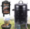 Fumoir 3 en 1 - Barbecue au charbon de bois - Fumoir - Avec thermomètre, 2 grilles de cuisson en acier inoxydable