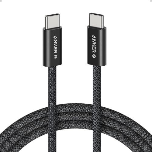 Anker Cable USB C a USB C Zolo, 240W Cable de Carga Rápida Tipo C Trenzado y Anti-Suciedad, Conector Delgado, para iPhone serie 16, MacBook (1,8m, Negro)