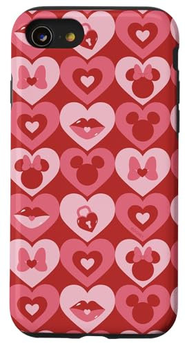 iPhone SE (2020) / 7 / 8 Disney Mickey and Minnie Mouse Valentine’s Day Heart Pattern Case