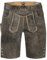 Schöneberger Trachten Couture Herren Lederhose kurz mit Trachtengürtel, Trachtenlederhose für Oktoberfest, Original Echt Leder Trachtenhose, Tegernsee (58)