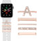 MWOOT 5 Stück Armband Charm Kompatibel mit Apple Watch Series 10 9 8 7 6 5 4 3 2 1 SE Band, Dekorative Ringe und Schlaufen (ohne Armband), Buchstabe A