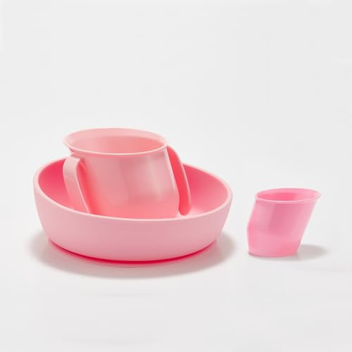 Doidy Juego de taza, cuenco y mini taza (rosa)