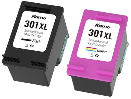 kamo 301XL (2er-Pack) Schwarz und Dreifarbig Multipack Druckerpatronen Kompatibel mit HP 301 - für Envy 4500 5530 5534 DeskJet 2540 1510 2544 2549 OfficeJet 4630 4632 2620