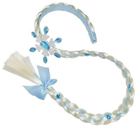 Princesse Dress Up Accessoires Filles Diadème, Perruque Raiponce Perruque Princesse Enfant, Perruques Déguisement, Tresses Cheveux Extensions pour Cosplay Carnaval Fête d'anniversaire