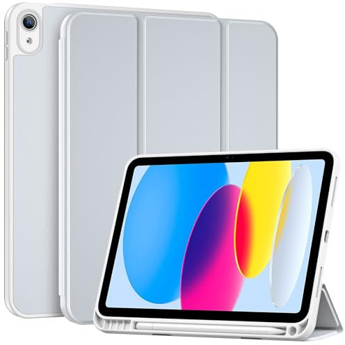 ProCase Funda para iPad 11ª Gen 11 2025 (A3354 A3355) y iPad 10ª Gen 2022 10,9 (A2696 A2757 A2777), Capa Protectora Ultra Delgada Smart Folio con Soporte y Auto-Sueño/Activación -Plata