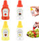 Botella de mini 4pcs 25 ml de biberón mini ketchup con etiquetas botellas de condimento recargable recipientes de condimentos portátiles de fugas