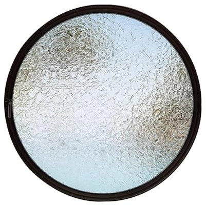 Flügelfenster Drehbares Rundfenster Mit Mittelachse Und Griff, Fenster Aus Gehärtetem Glas, Sichtfenster Zur Belüftung Von Innenräumen Im Haushalt Für Wohnzimmer, Schlafzimmer, Badezimmer(Black,40cm/1