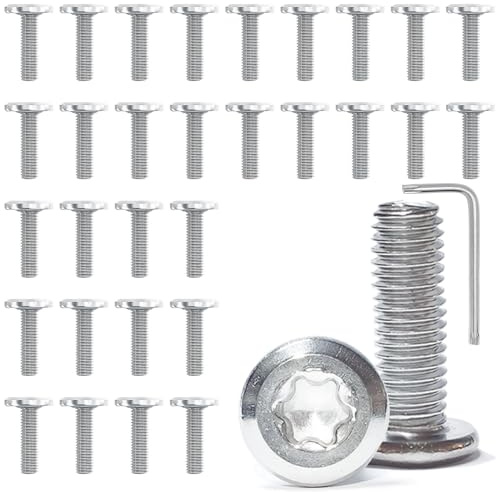 Spetsbst 30 Stück M8x30 mm Flachkopfschrauben Schrauben 304 Edelstahl | Gewindeschrauben Linsenkopfschrauben mit Schraubendreher Bit für Montage Wartung