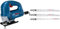Bosch Professional GST 8000 E Jigsaw (Including 1x Saw Blade T144 D, Anti-Splinter Guard) + 3X Expert Wood 2-Side Clean Jigsaw Blade Set (for Solid Wood Furniture Board, Plywood, Length 117 mm)