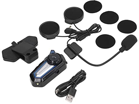 RASTKY Wasserdichtes Motorrad-Intercom-Headset mit Taschenlampe – Stereo-Helmkopfhörer für Biker