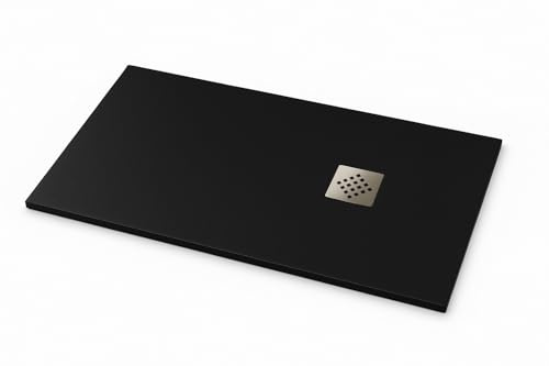 Plato de ducha Ardesia extraplano 60X60 cm color Negro RAL 9005 rejilla Negra