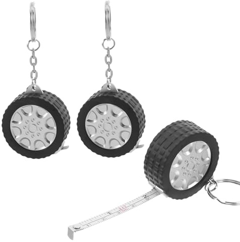3 Stück Massband 1M Reifenform Mini Maßband mit Schlüsselanhänger Einziehbares Metall Measuring Tape mit Klarer Skala Geeignet für Zuhause, Büro, Schule und Heimwerkerprojekte