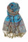 Achillea Pashmina-Schal für Damen, blaugrün, 28 W x 76 L
