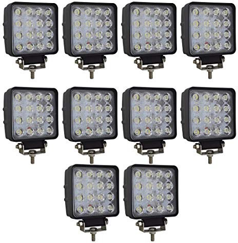 Auxtings 10 Stück 4inch LED Arbeitslicht 48W LED Scheinwerfer Auto Arbeitsscheinwerfer bar Offroad Zusatzscheinwerfer (30-Grad) 48W Spotlight Reflektor Car LED Work Light Auto Arbeitsleucht ATV SUV 4WD 12V-24V