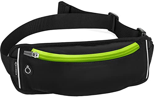 MYCARBON Gürteltasche wasserdichte Bauchtasche Damen und Herren für Handy bis 6 Zoll Faltbare Hüfttasche Sport Running Joggen Laufen Laufgürtel(Grün)