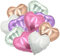 ballonfritz® Set di 10 palloncini a forma di cuore, in oro rosa, viola (lillà), rosa, argento, bianco, XXL 18, ideali come decorazione per matrimoni, regalo o sorpresa per San Valentino