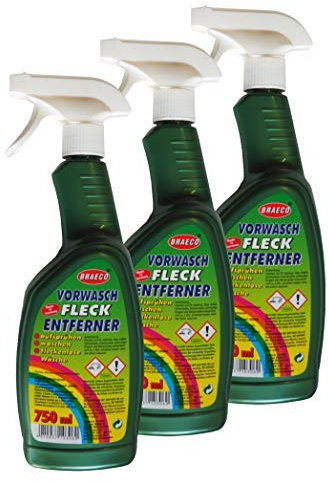 3 x Vorwasch-Fleckentferner 750ml, Flecken-Entferner, Reinigungsmittel