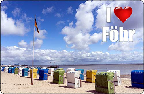 Cadora Magnetschild Kühlschrankmagnet I Love Föhr II
