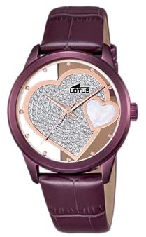 Lotus Montre pour Femme 18305/E Special Prices Boîtier en Acier Inoxydable Gris Bracelet en Cuir Violet