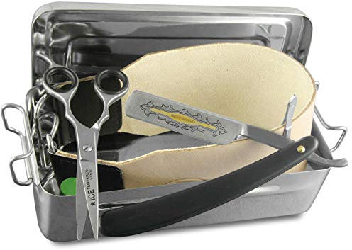 Rasiermesser Set 7 Teilig Streichriemen Paste Solingen Rasierpinsel mit Rasier Box