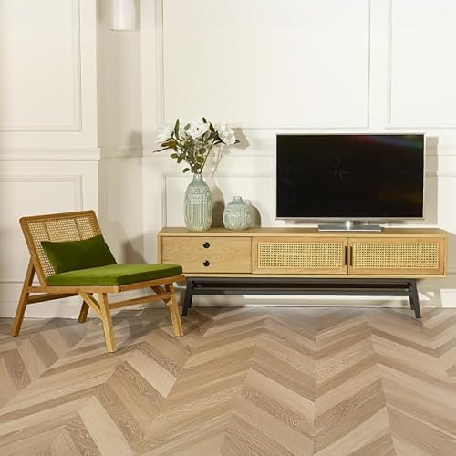 Robin des bois - LALALA : Meuble TV en chêne 2 Portes 1 tiroir Teinte Claire