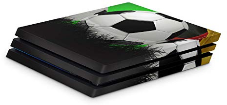 Skins4u Aufkleber Design Schutzfolie Vinyl Skin kompatibel mit Sony PS4 PlayStation 4 Pro Fussball Deutschland