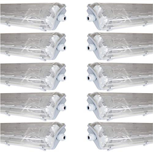 pureled SET 10x LED Feuchtraumleuchte Wannenleuchte Keller Werkstatt IP65 20x T8 LED 150cm 24W 6500K G13 Bürolampe